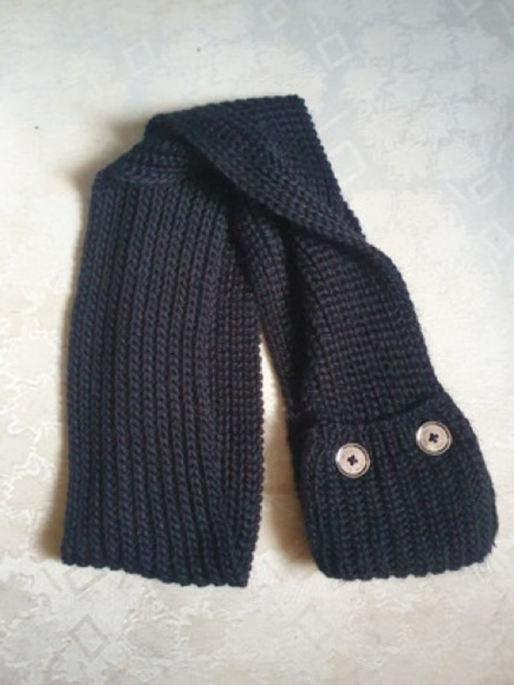 Michael Kors Womens Acrylic Long Chunky Knit Scarf (Navy Blue)